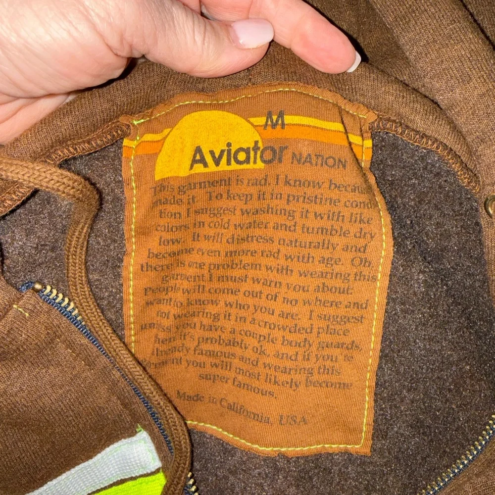 Aviator Nation Hoodie New Without Tags Medium 
brown Neon - Picture 12 of 12